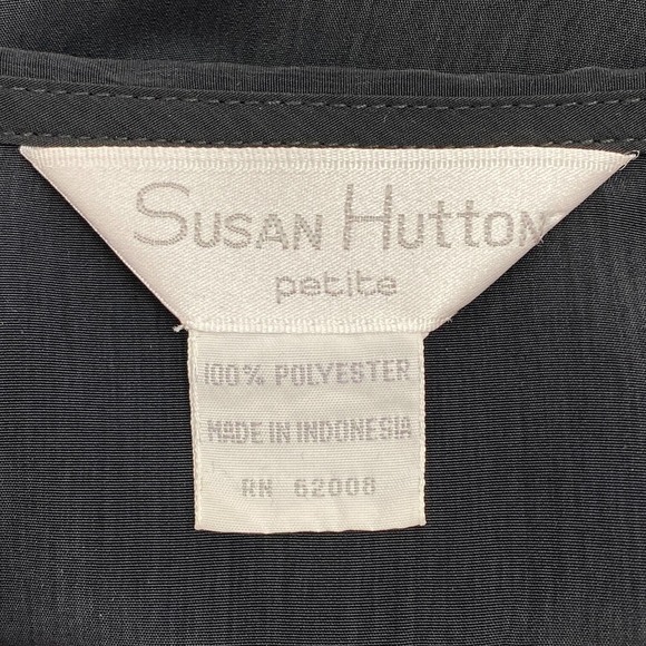 SUSAN Hutton Petite Black Button Down L/S Blouse - Picture 9 of 12